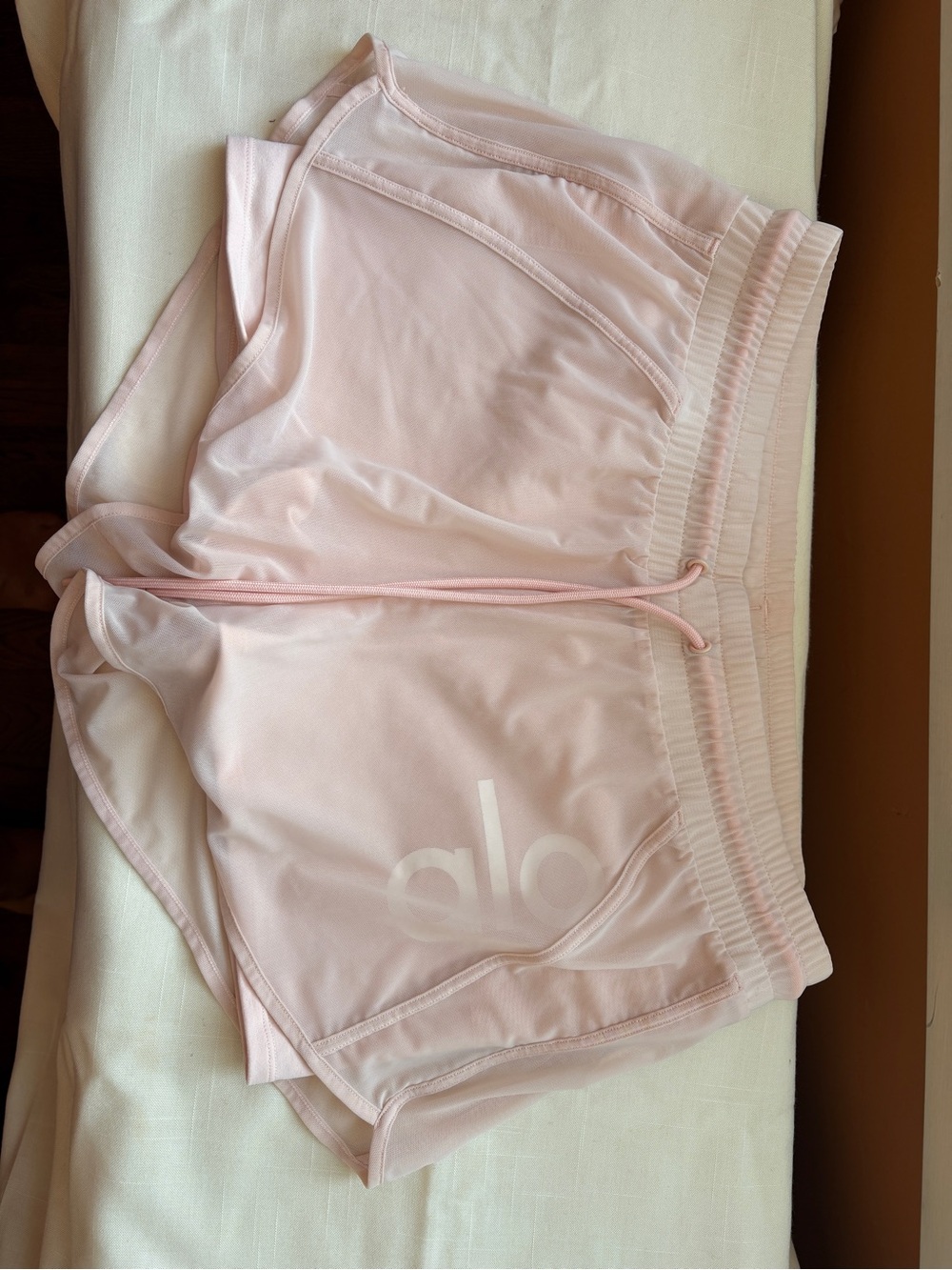 ALO Yoga Light Pink Athletic Drawstring Shorts